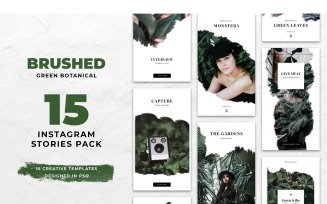 Instagram Template Brushed Green Botanical for Social Media