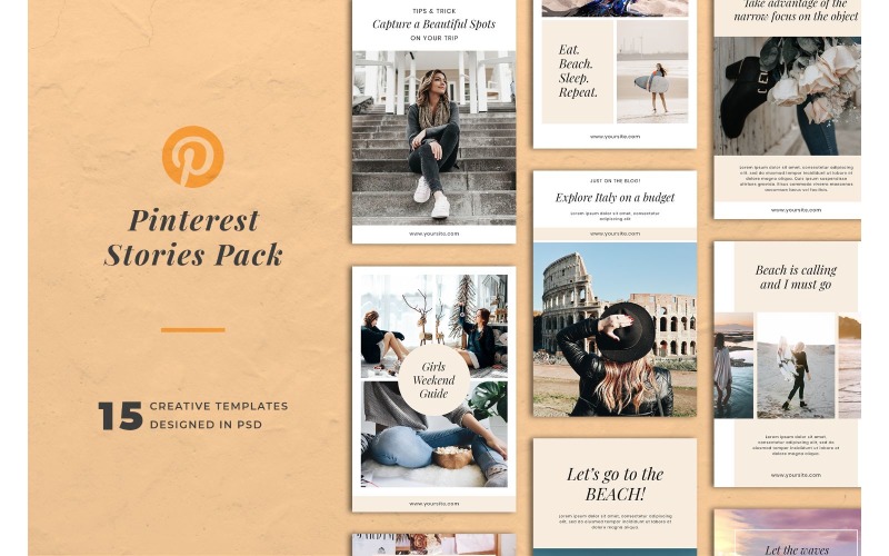 Pinterest Vacation Social Media Template