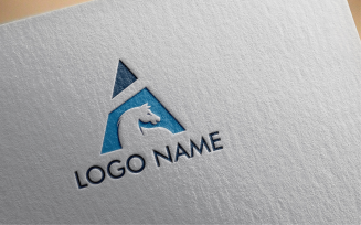 Letter a horse Logo Template