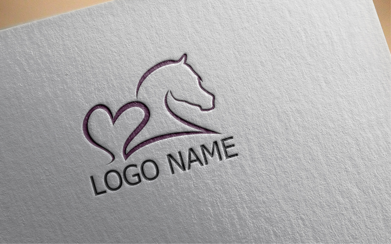 Love horse Logo Template