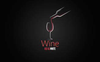 Wine Glass Concept Menu Design. Logo Template