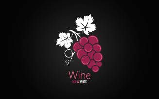 Wine Grapes Design Menu Background Logo Template