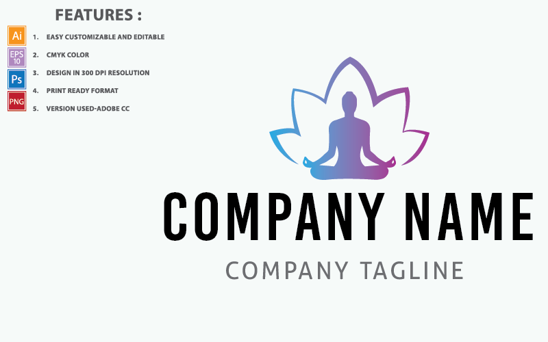 Yoga Icon Vector Design Logo Template