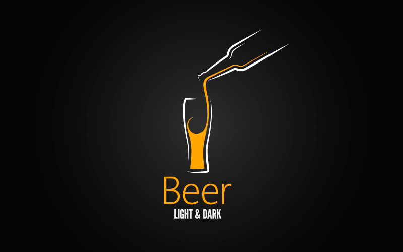 Beer Glass Design Drink Menu Logo Template