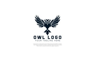 Owl Flying Logo Template