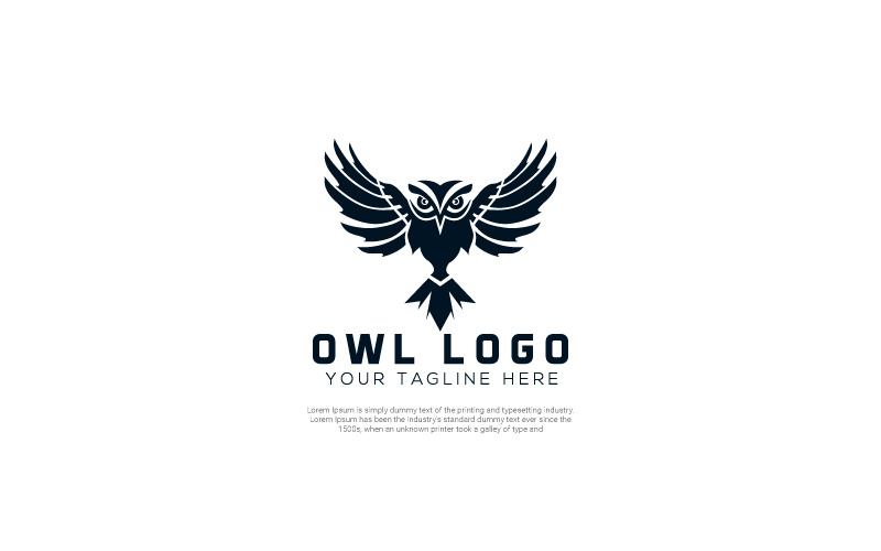 Owl Flying Logo Template