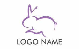 Rabbit flat Logo Template