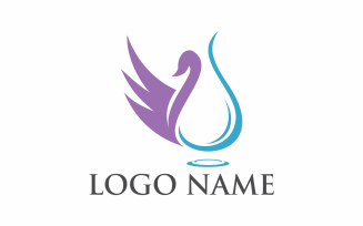 Swan animal Logo Template
