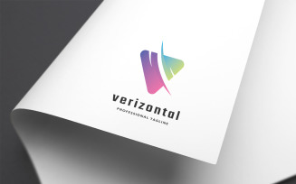Verizontal Letter V Logo Template