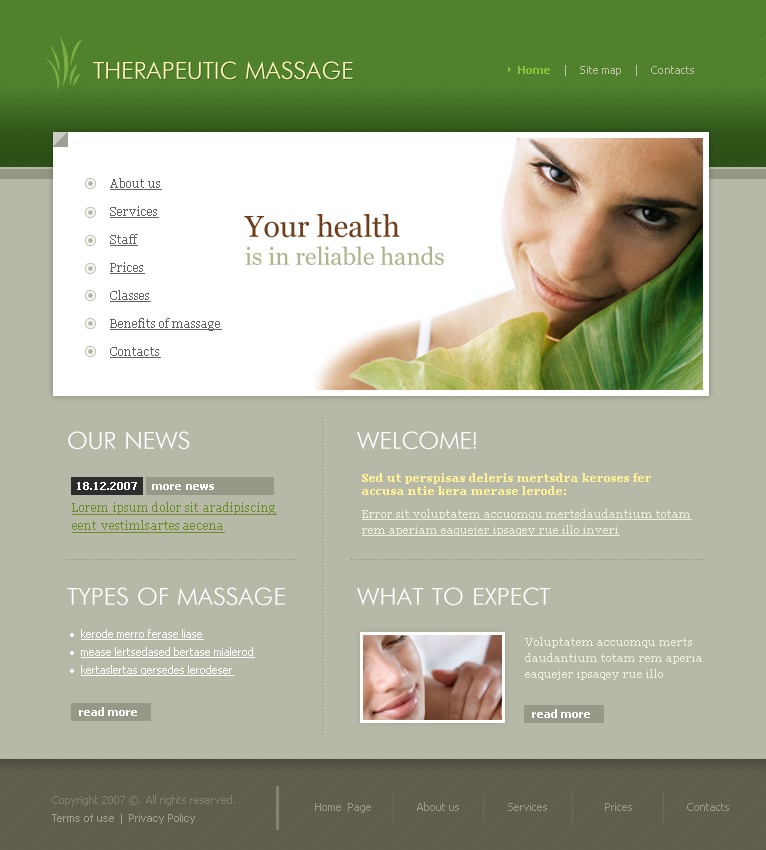 Massage Salon Flash Template 15652