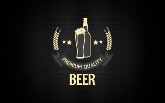 Beer Glass Bottle Barley Design. Logo Template