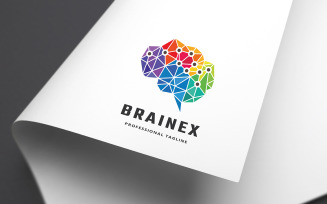 Brain Pixel Logo Template