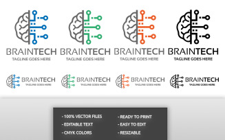 Brain Tech Logo Template