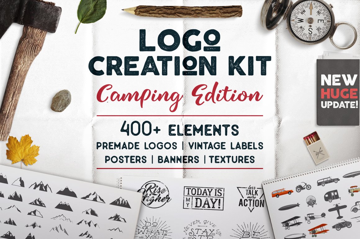 Creation Kit - Camping Bundle Edition. Cricut Files Dxf Template de Logotipo №156069
