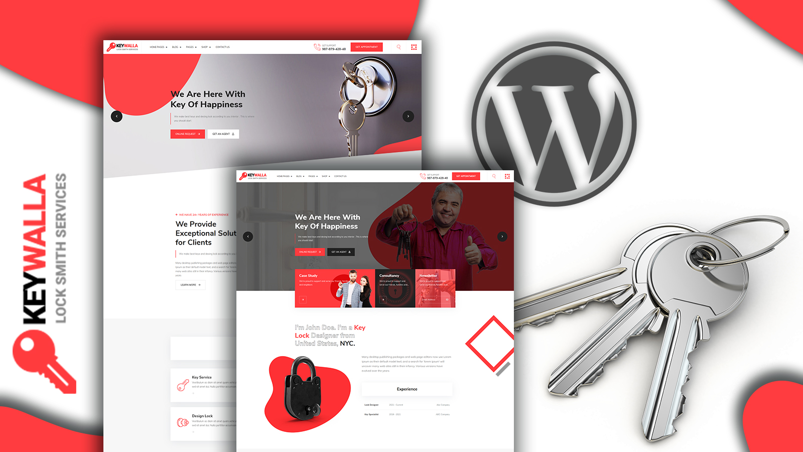 WooCommerce Theme namens "Keywalla- Key Service and Shop" #156072