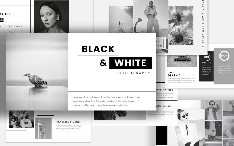 Black & White Themes PowerPoint template PowerPoint Template