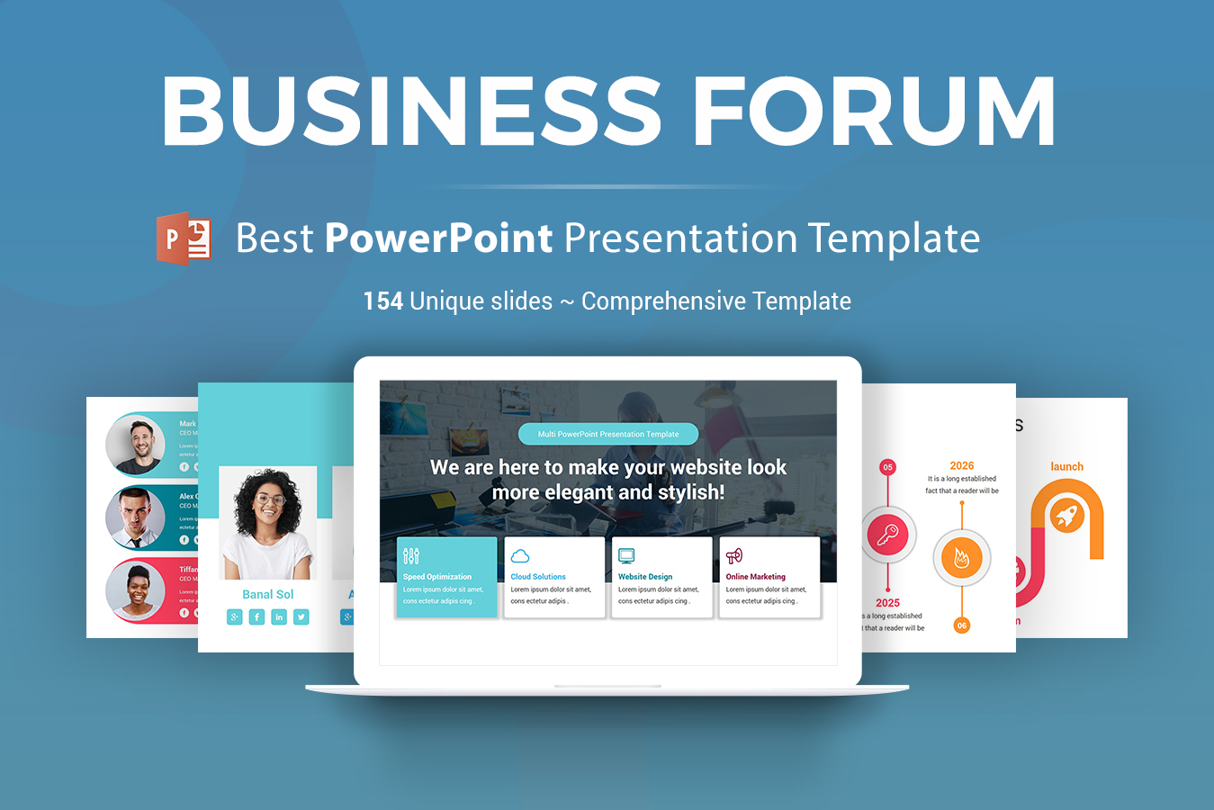 "Business Forum Presentation" modèle PowerPoint Premium #156115