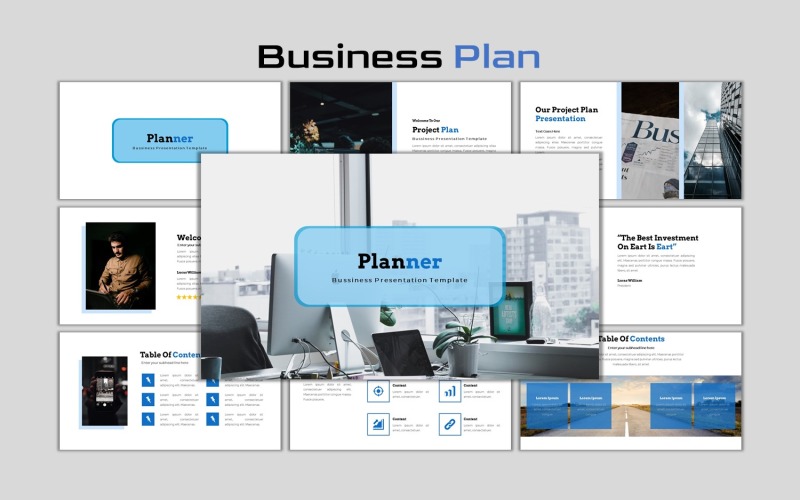 Planner - Creative Business Plan PowerPoint template PowerPoint Template