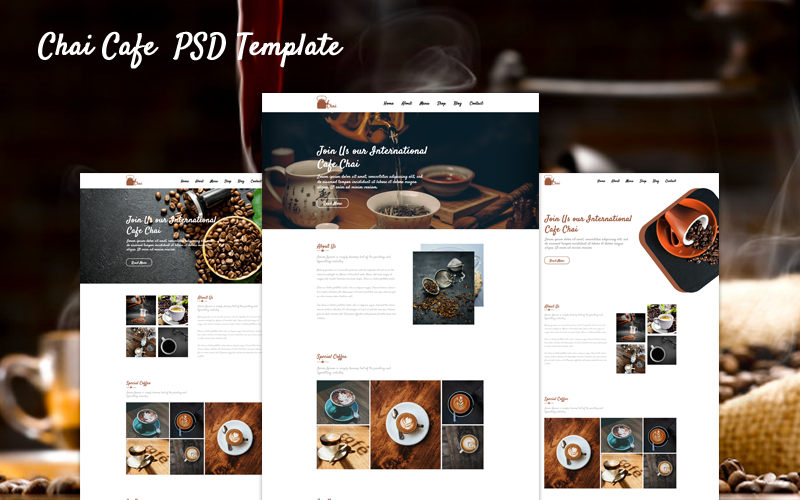 Tea Shop Landing Page PSD Template