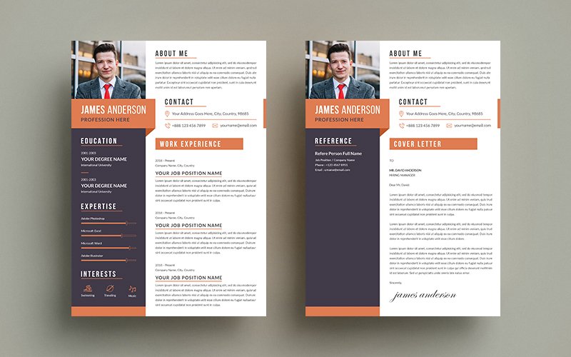 Template #156249 Resume Resume Webdesign Template - Logo template Preview