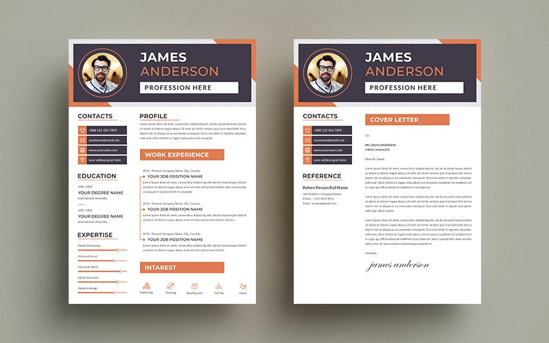 Template #156250 Resume Resume Webdesign Template - Logo template Preview