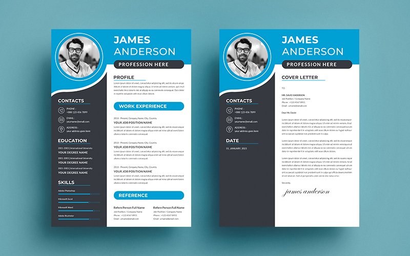 Template #156251 Resume Resume Webdesign Template - Logo template Preview