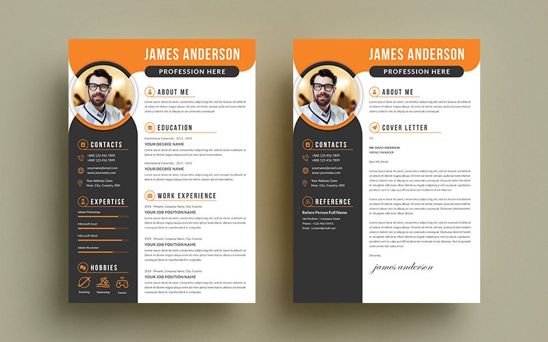 Template #156254 Resume Resume Webdesign Template - Logo template Preview