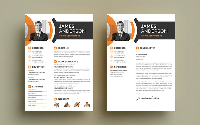 Template #156256 Resume Resume Webdesign Template - Logo template Preview