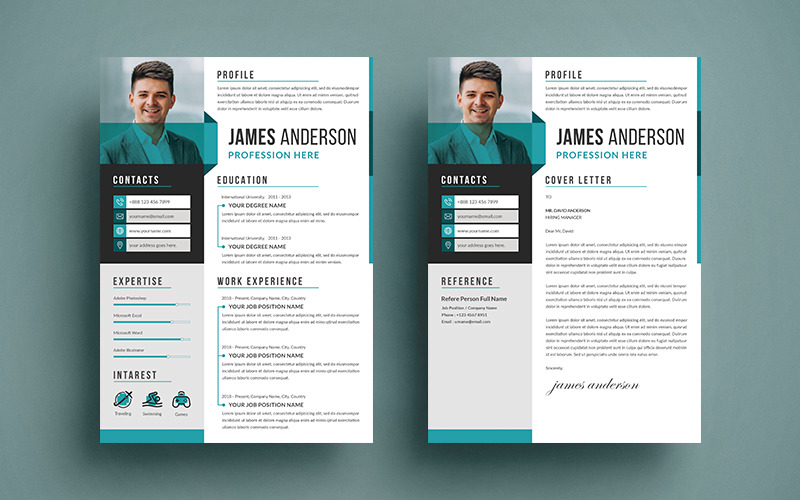 Anderson CV Cover Letter Resume Template