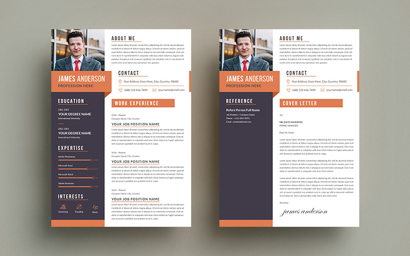 James Anderson CV Cover Letter Resume Template