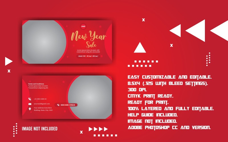 New Year Promotional Sale Voucher Corporate Corporate Identity