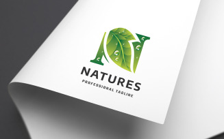 Natures N Letter Logo Template