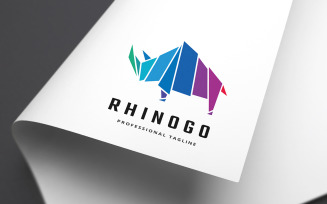 Rhino Colorful Polygon Logo Template