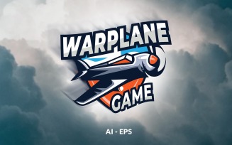 War Plane Game Logo Template