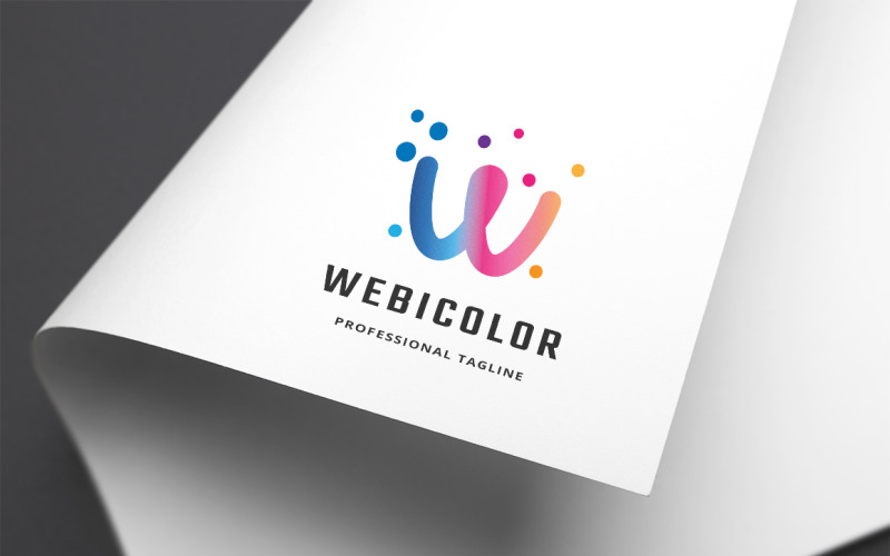 Web Color Letter W Logo Template