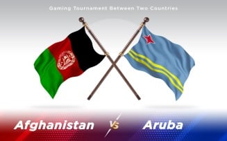 Afghanistan versus Aruba Two Countries Flags - Illustration