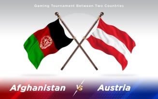 Afghanistan versus Austria Two Countries Flags Background Design - Illustration