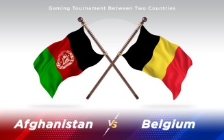 Afghanistan versus Belgium Two Countries Flags Background Design - Illustration