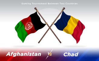 Afghanistan versus Chad Two Countries Flags - Illustration