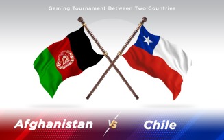 Afghanistan versus Chile Two Countries Flags - Illustration