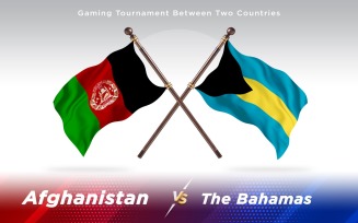 Afghanistan versus The Bahamas Two Countries Flags - Illustration