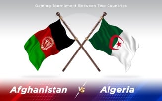 Afghanistan vs Algeria Two Countries Flags Background Design - Illustration
