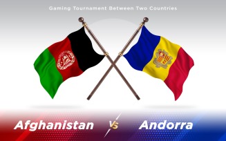 Afghanistan vs Andorra Two Countries Flags Background Design - Illustration