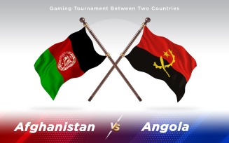 Afghanistan vs Angola Two Countries Flags Background Design - Illustration