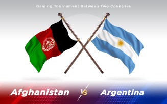 Afghanistan vs Argentina Two Countries Flags Background Design - Illustration