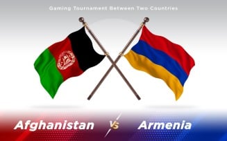 Afghanistan vs Armenia Two Countries Flags Background Design - Illustration