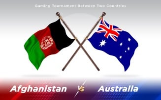 Afghanistan vs Australia Two Countries Flags Background Design - Illustration