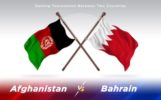 Afghanistan vs Bahrain Two Countries Flags Background Design - Illustration