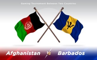Afghanistan vs Barbados Two Countries Flags Background Design - Illustration