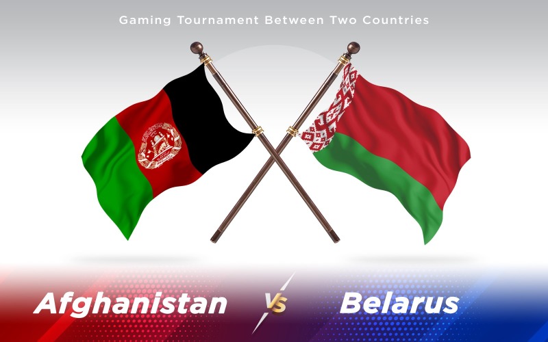 Afghanistan vs Belarus Two Countries Flags Background Design - Illustration